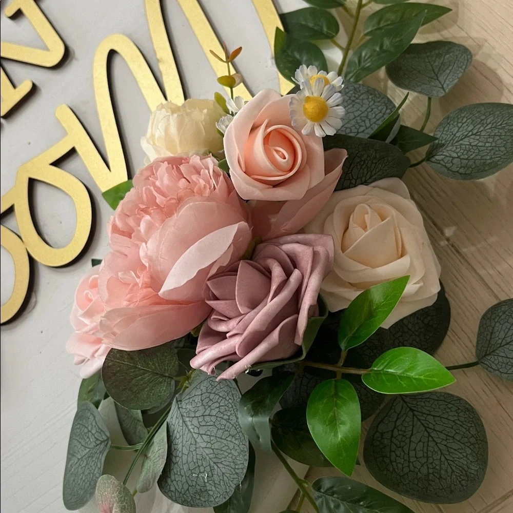 Baby in Bloom Custom Wood Sign with beautiful florals
